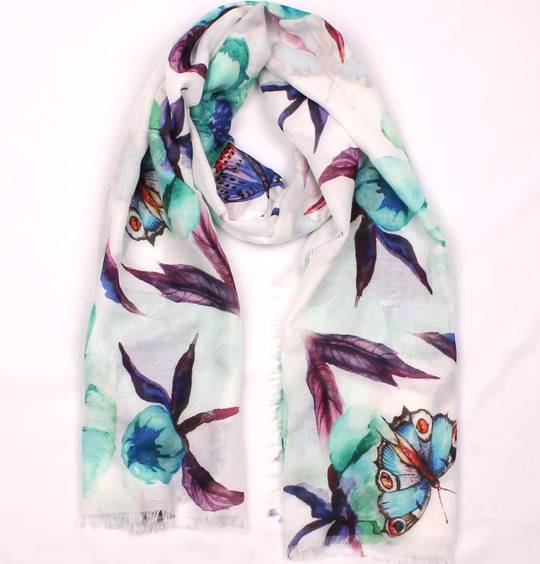 Alice & Lily printed  scarf green butterfly Style:SC/4655